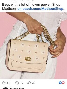 NWT★Coach Madison shoulder bag with tea rose knot